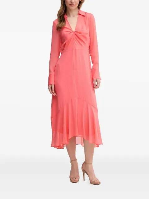 DKNY twist-front asymmetric-hem dress Pink DD5G1H49