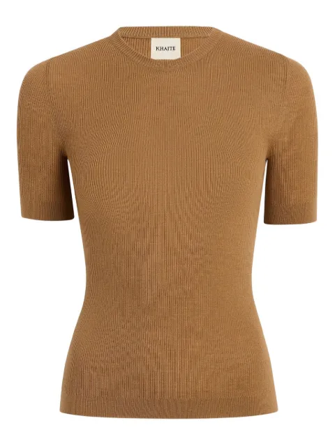 KHAITE Celina ribbed T-shirt Brown 9897511745