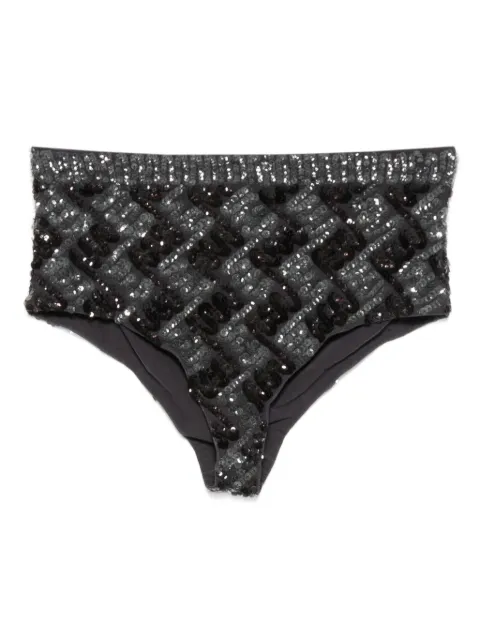 P.A.R.O.S.H. patterned sequin-embellished mini shorts Grey GEOMETRICD210597