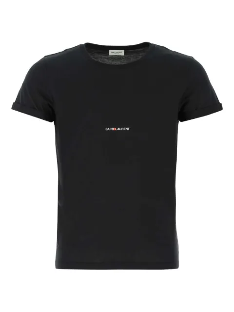 Saint Laurent logo-print cotton t-shirt Black 464572YB2DQ