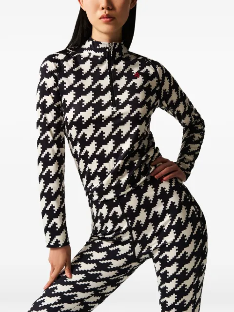Perfect Moment skiwear houndstooth-print base layer top Black W30012271740