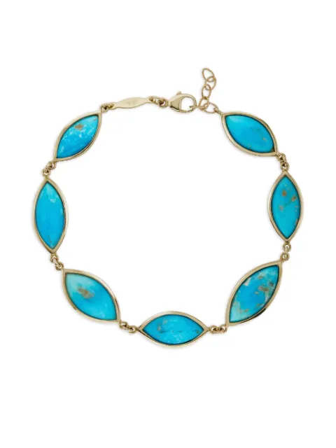 Jacquie Aiche 14CT yellow gold marquise-bezel turquoise bracelet Blue 2502019
