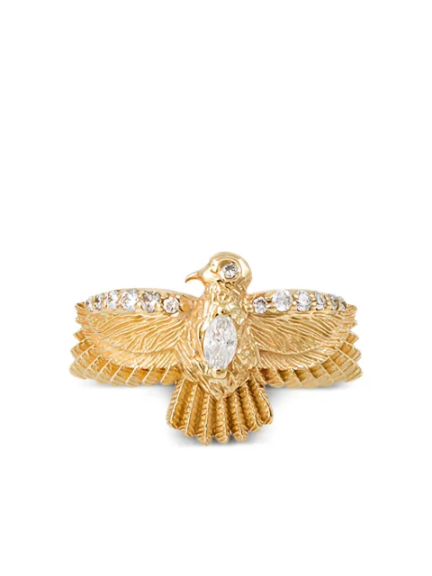 Jacquie Aiche 14CT yellow gold small Thunderbird diamond ring Yellow 2112073
