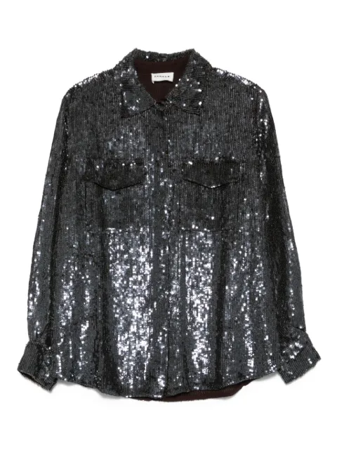 P.A.R.O.S.H. sequin-embellished shirt Brown GADGETD380638