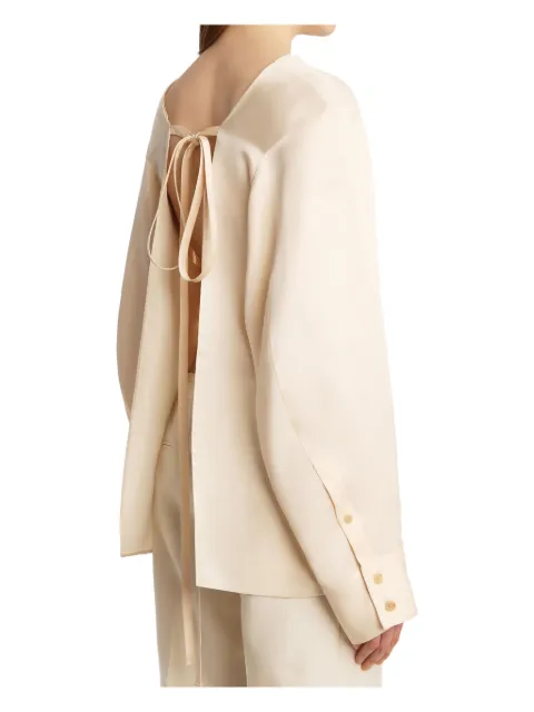 KHAITE Durion tie-back blouse Neutrals 24024200953