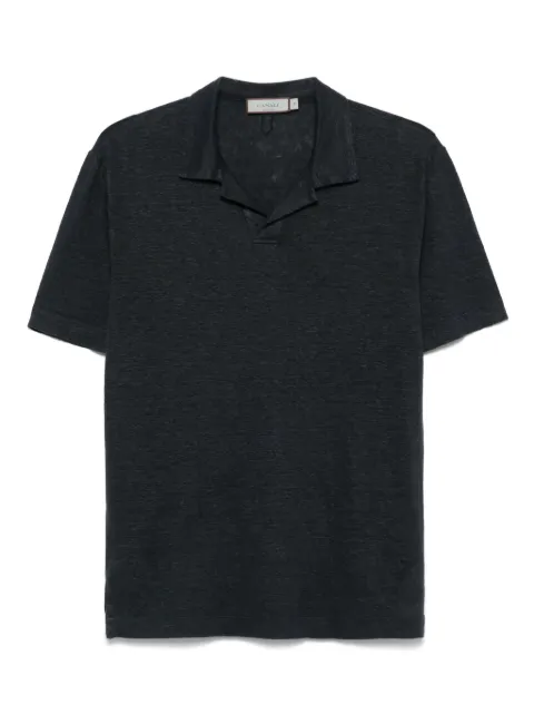 Canali linen T-shirt Blue T0870MJ02244