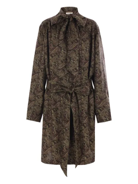 Saint Laurent paisley-print silk dress Brown 830263Y6K90
