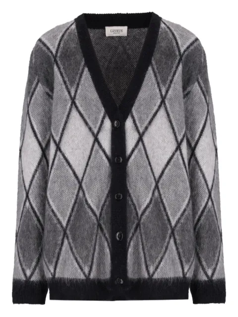 Laneus diamond-pattern cardigan Grey F5LAMACA078