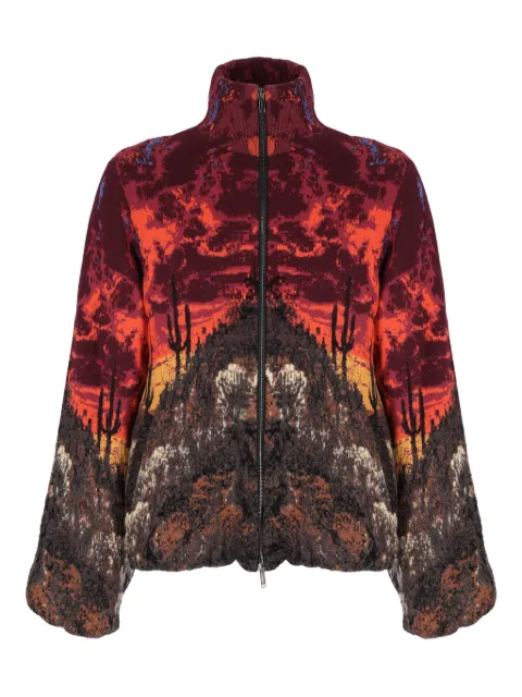 Laneus knitted bomber jacket Red F5LAWOKJ251