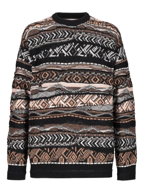 Laneus fairisle-pattern crew-neck sweater Brown F5LAMAJP228