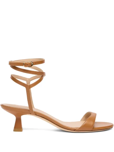 Stuart Weitzman wrap leather sandals Brown SK863SMO