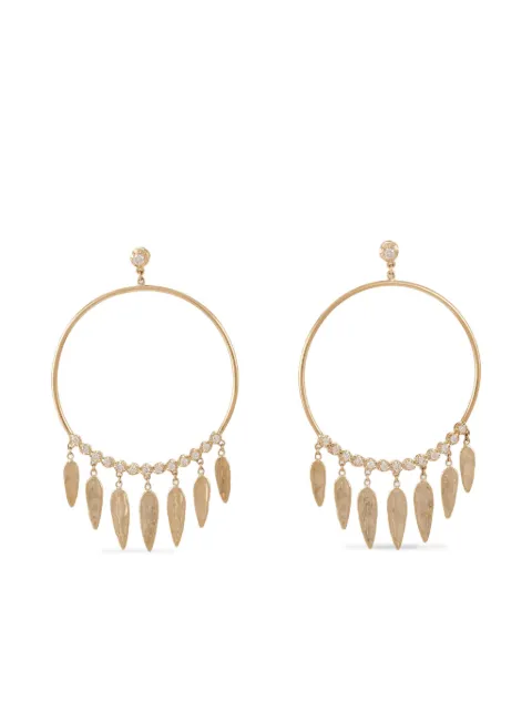 Jacquie Aiche 14CT yellow gold hoop diamond earrings Yellow 2408057