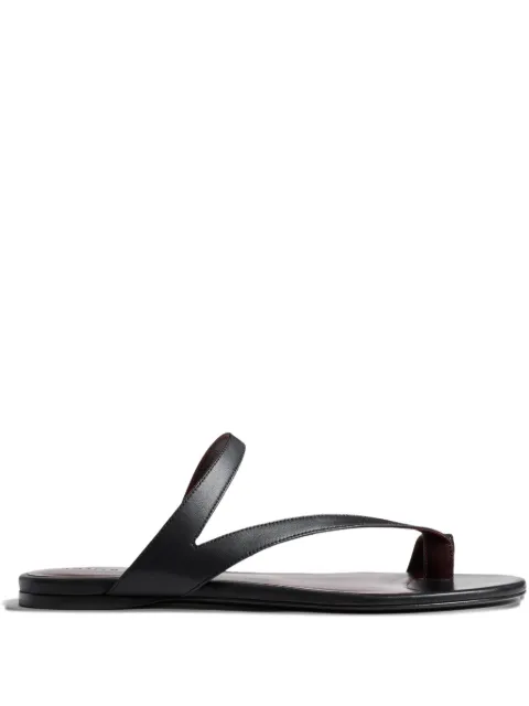 KHAITE Aimee leather flat sandals Black F3089942200