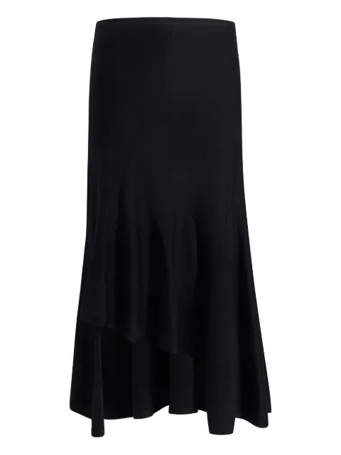 KHAITE Miranda asymmetric-hem midi skirt Black 9890511200
