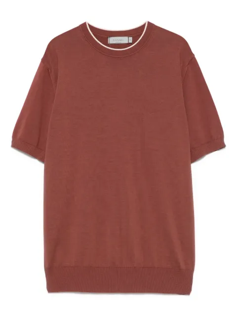Canali fine-knit T-shirt Brown C1050MK02261