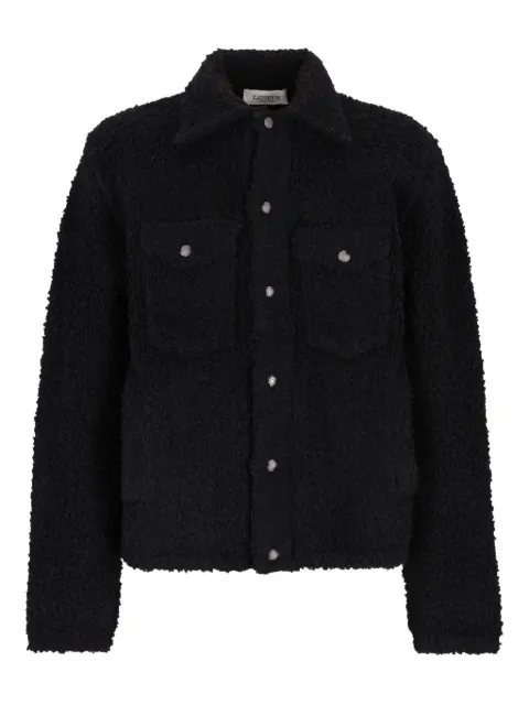Laneus textured button-fastening shirt jacket Black F5LAMAKJ185