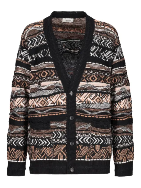 Laneus patterned cardigan Black F5LAMACA229