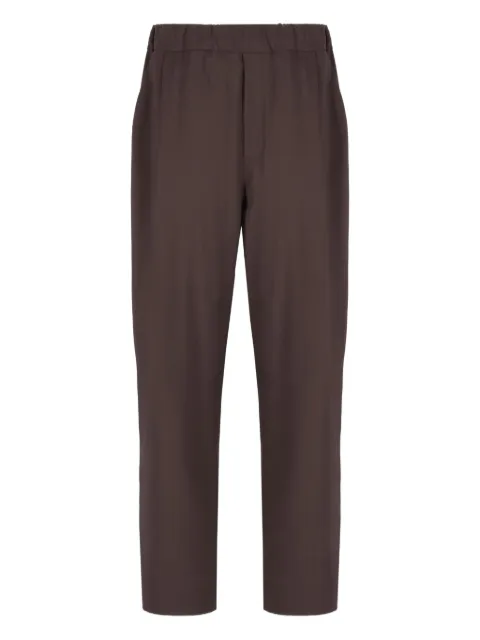 Laneus elastic-waistband pocket trousers Brown F5LAMAKT124