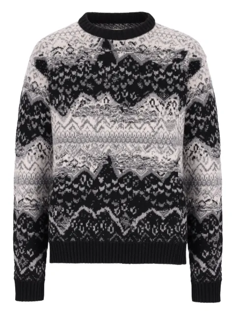 Laneus fairisle-pattern crew-neck sweater Black F5LAMAJP098