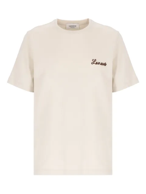 Laneus embroidered-logo T-shirt Neutrals F5LAMATH318