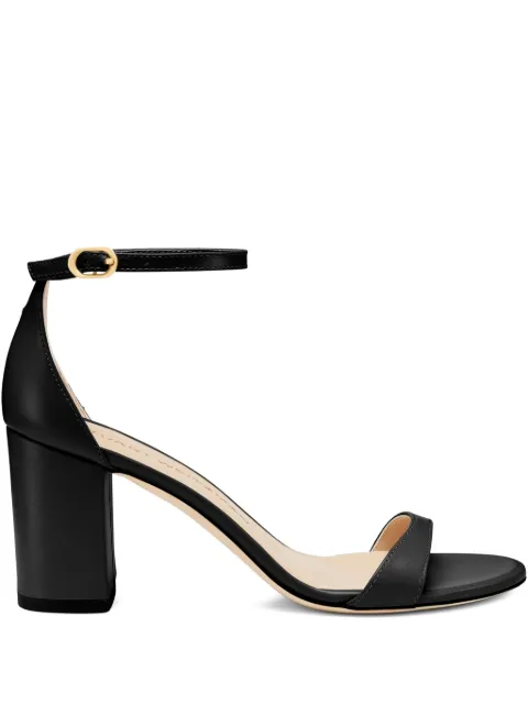 Stuart Weitzman round-toe leather heeled pumps Black SK305SMO