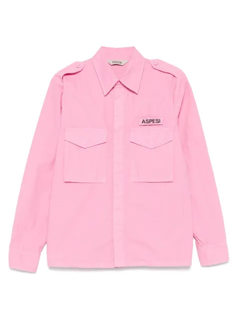 ASPESI detachable-logo shirt Pink CE10G178