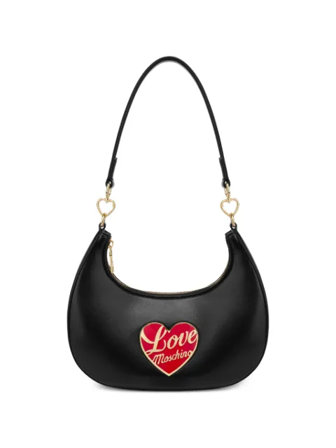 Love Moschino heart-plaque shoulder bag Black JC4183PP1NLP0