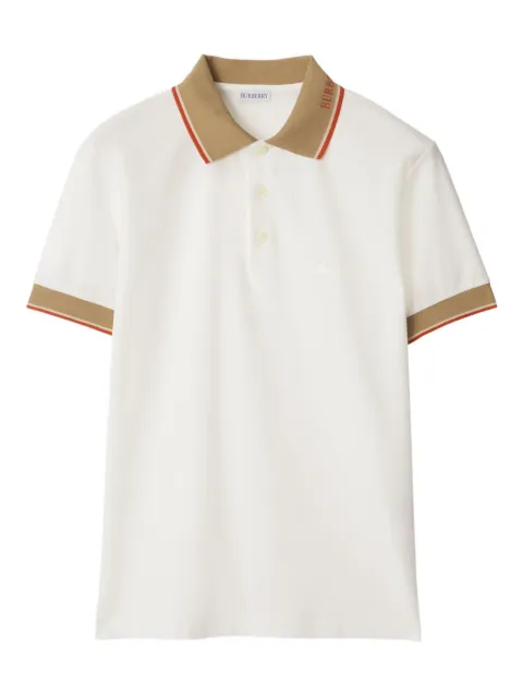 Burberry logo collar cotton polo shirt White 8110096