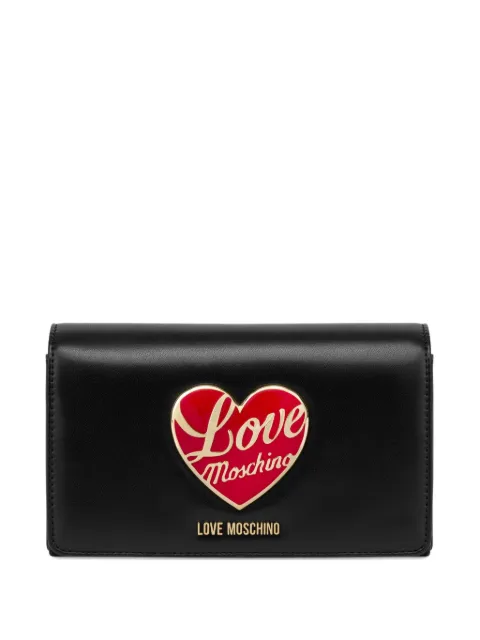 Love Moschino heart-appliqué clutch bag Black JC4186PP1NLP0
