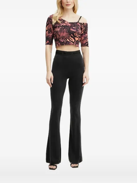 Versace Jeans Couture animal-print one-shoulder top Orange 78HAFM09CMF10