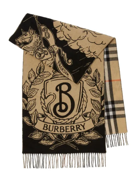 Burberry wide reversible stormy Knight scarf Neutrals 8109374