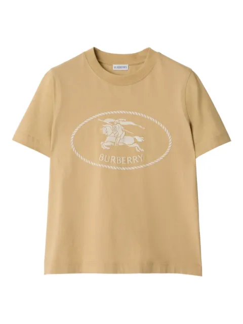 Burberry Knight stamp cotton T-shirt Neutrals 8110926