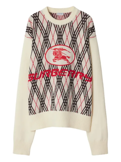 Burberry argyle-knit jumper Neutrals 8110554