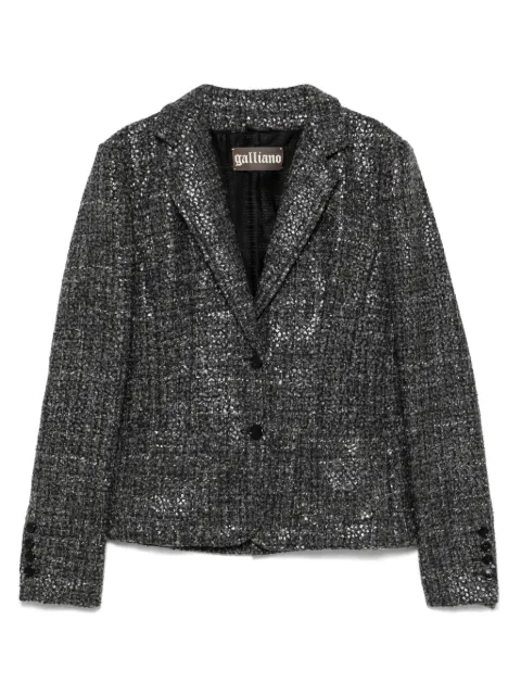John Galliano Pre-Owned 2000s tweed blazer Black HOLAGAL146