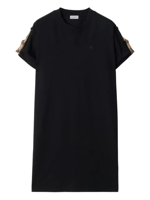 Burberry Check trim cotton T-shirt dress Black 8110081
