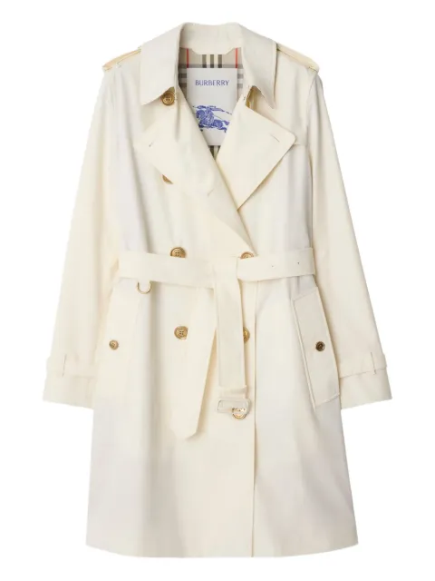 Burberry mid-length gabardine Kensington trench coat Neutrals 8111149