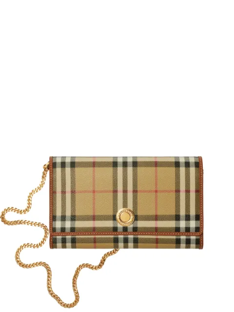 Burberry Check chain strap wallet Neutrals 8109798