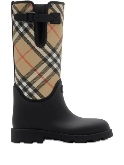 Burberry Marsh Stamp check-panel boots Black 8111677