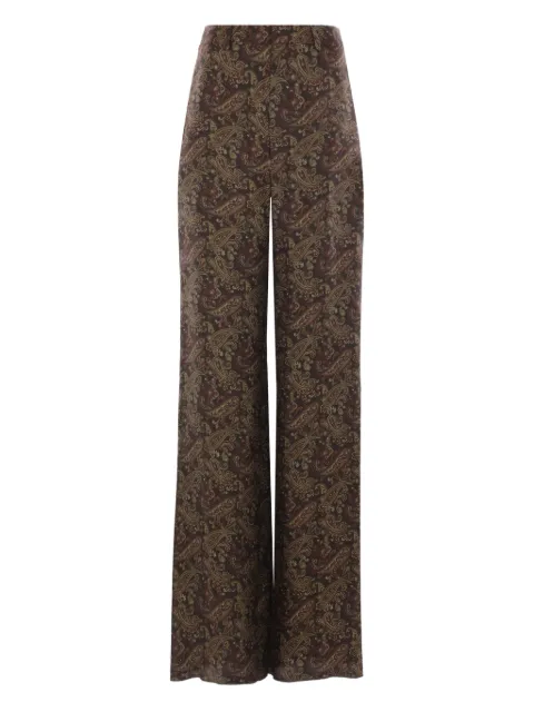Saint Laurent silk straight-leg trousers Brown 820232Y6K90