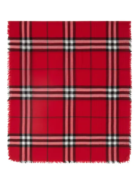 Burberry wide Check wool scarf Red 8112464