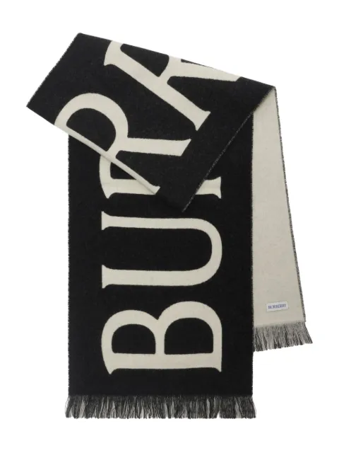 Burberry logo wool scarf Black 8109563