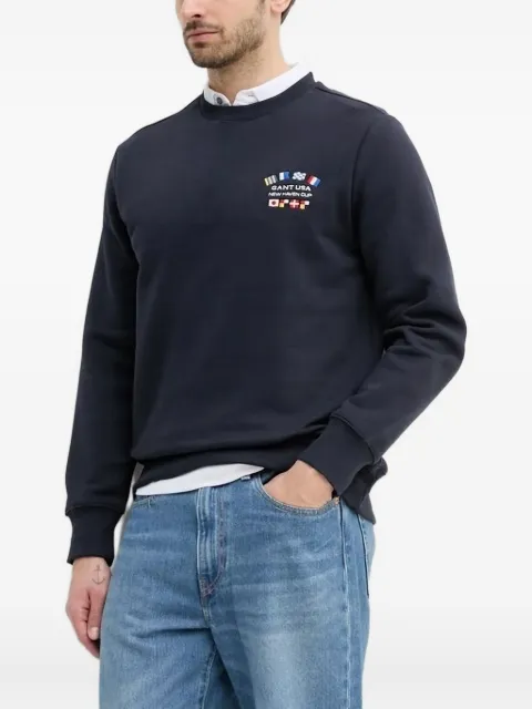 Gant flag-embellished crew-neck sweatshirt Blue 2067039