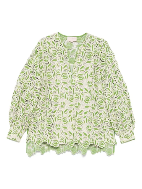 LUISA SPAGNOLI crochet blouse Green 542155