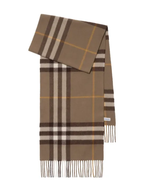 Burberry checked cashmere scarf Brown 8112647