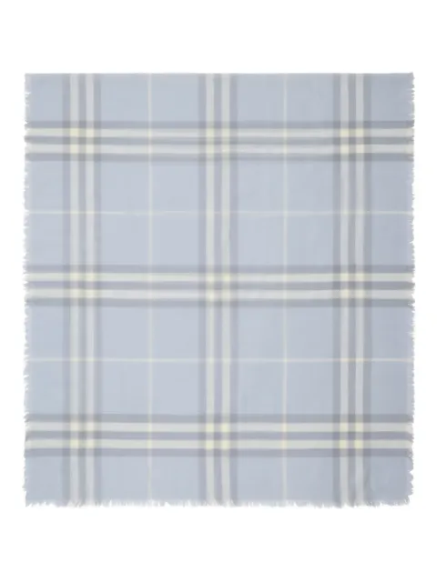 Burberry wide check wool scarf Blue 8110468