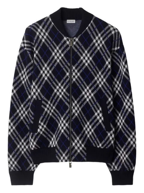 Burberry checked zip-up sweatshirt Blue 8111383