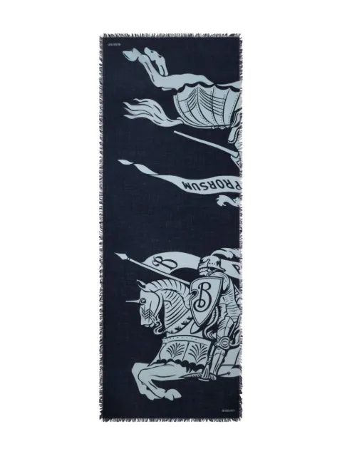 Burberry wide knight wool scarf Blue 8113030