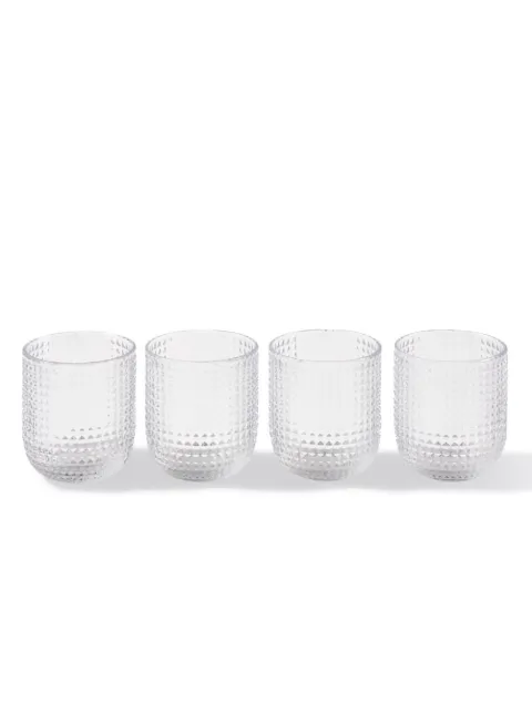 POLSPOTTEN Rooftop textured glass tumbler (set of four) White 140230215