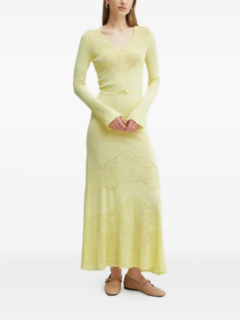 TWINSET pointelle-knit maxi dress Yellow 251TP3240