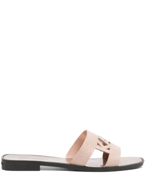 Karl Lagerfeld Skoot II leather flat sandals Neutrals KL80402